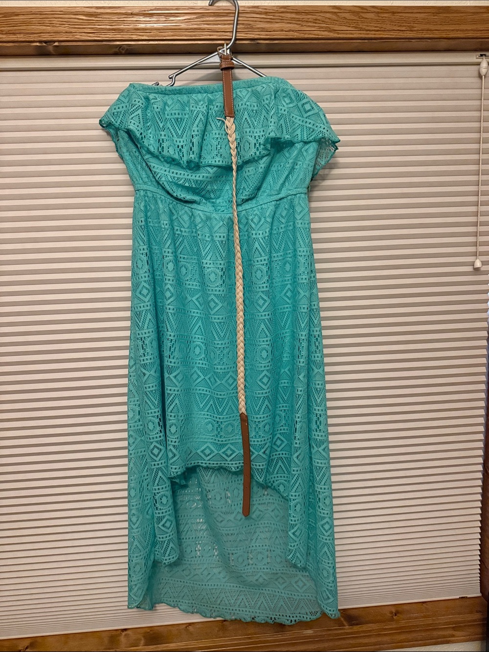 Maurice women’s strapless high low lace lined teal XL plus size 0 dress